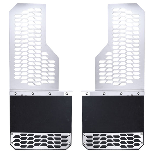 Putco 15-19 Chevy Silv/Sierra HD Dually (Front) - Set of 2 Mud Skins - Brushed SS w/ Hex Shield