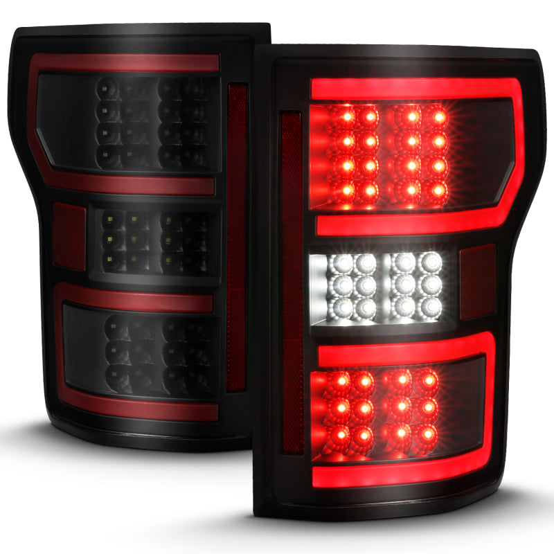 Load image into Gallery viewer, ANZO 18-19 Ford F-150 LED Taillight Black Housing Clear Lens Red Light Bar W/Sequential
