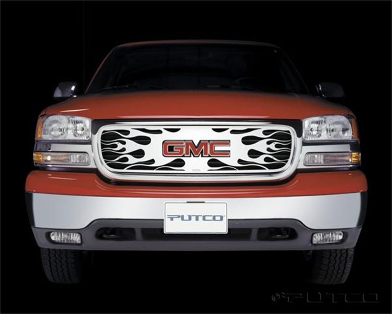Load image into Gallery viewer, Putco 00-06 GMC Yukon / Yukon XL w/ Logo CutOut Flaming Inferno Stainless Steel Grille
