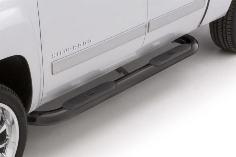 Load image into Gallery viewer, Lund 15-17 Chevy Colorado Crew Cab 4in. Oval Curved Steel Nerf Bars - Black
