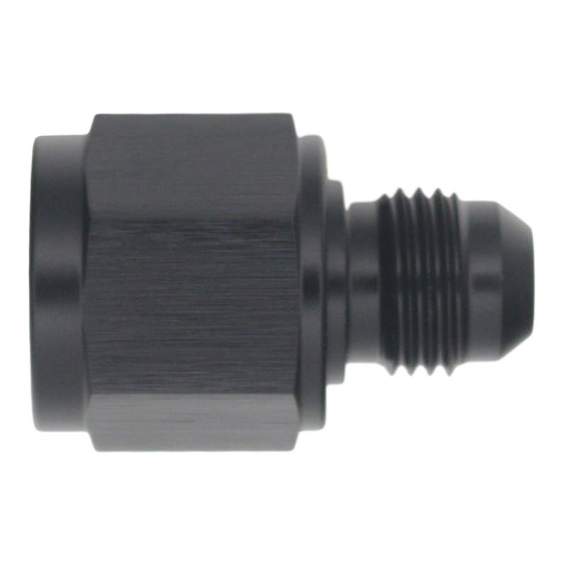 Load image into Gallery viewer, DeatschWerks 8AN Female Flare to 6AN Male Flare Reducer - Anodized Matte Black
