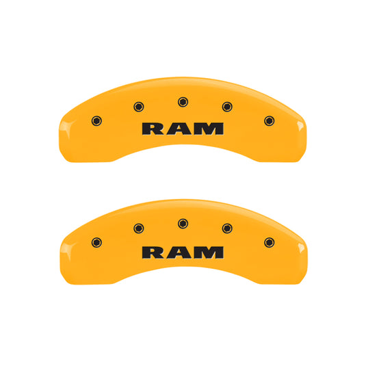 MGP 4 Caliper Covers Engraved Front & Rear Ram Yellow Finish Black Char 2006 Dodge Durango