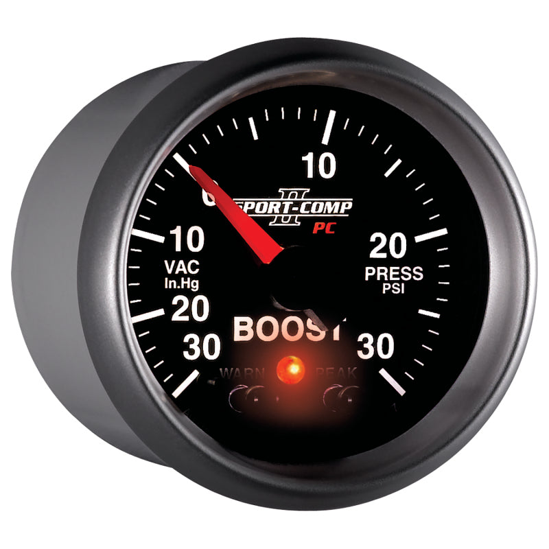 Load image into Gallery viewer, Autometer Sport-Comp II 52mm 30 IN HG / 30 PSI Electronic Boost/Vacuum Gauge
