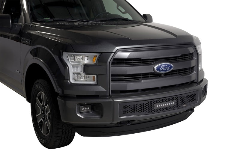 Load image into Gallery viewer, Putco 15-17 Ford F-150 - SS Black Punch Design w/ 10in Luminix Light bar Bumper Grille Inserts
