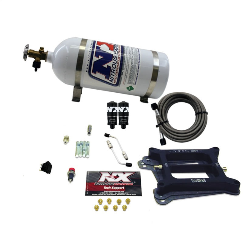 Load image into Gallery viewer, Nitrous Express 4150 Hitman 4-BBL Nitrous Kit (100-200HP) w/10lb Bottle
