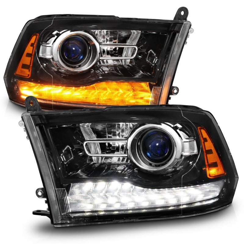 Load image into Gallery viewer, Anzo 09-18 Dodge 1500-3500 LED Plank Style Headlights w/Switchback+Sequential Hyper Black (OE Style)
