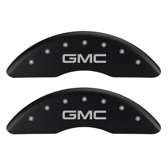 MGP 4 Caliper Covers Engraved Front & Rear GMC Red finish silver ch