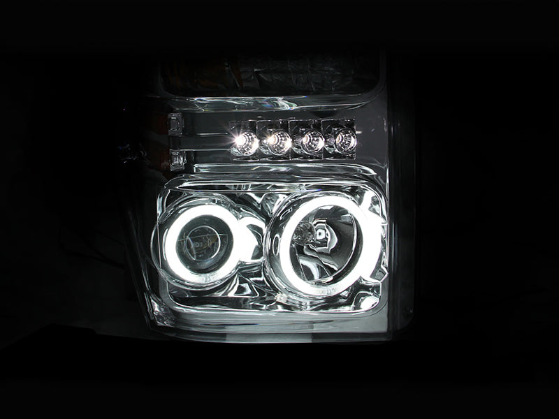 Load image into Gallery viewer, ANZO 2008-2010 Ford F-250 Projector Headlights w/ Halo Chrome (CCFL)
