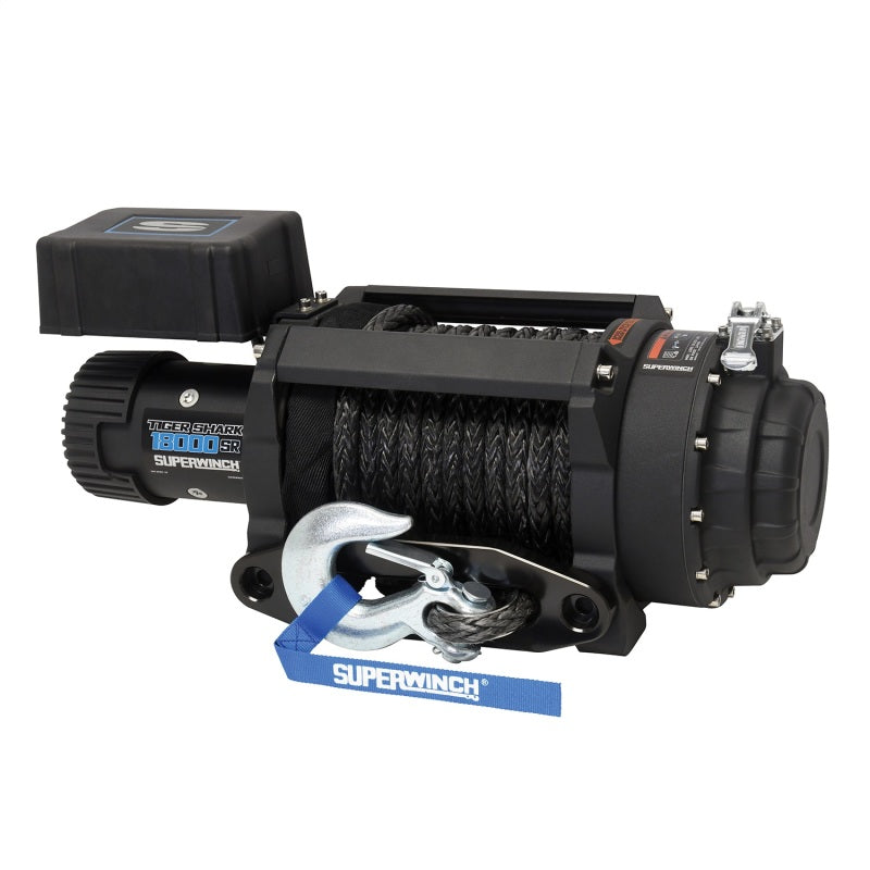 Load image into Gallery viewer, Superwinch 18000 LBS 12V DC 33/64in x 79 ft Synthetic Rope Tiger Shark 18000SR Winch

