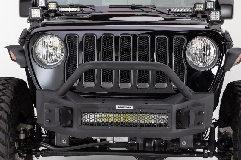 Load image into Gallery viewer, Go Rhino 07-20 Jeep Wrangler JL/JLU/JK/JKU/Gladiator JT Rockline Front Stubby Bumper w/ Overrider
