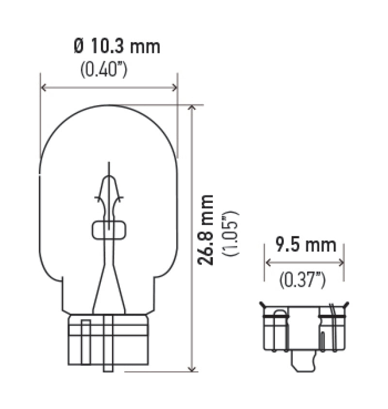 Load image into Gallery viewer, Hella Bulb 168 12V 5W 3Cp W21X95D T325 (2)
