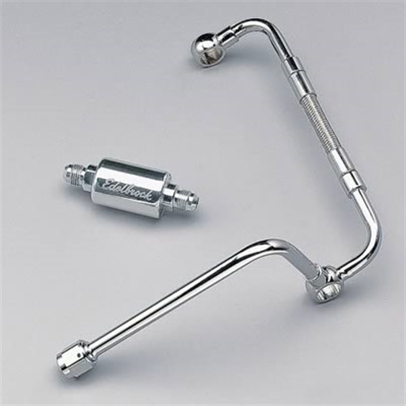 Load image into Gallery viewer, Edelbrock Dual Feed Line/Thunder Series Carb w/ Polished Fuel Filter

