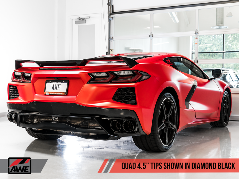 Load image into Gallery viewer, AWE Tuning 2020 Chevrolet Corvette (C8) Touring Edition Exhaust - Quad Diamond Black Tips

