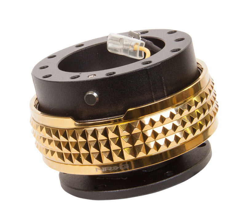 Load image into Gallery viewer, NRG Quick Release Kit - Pyramid Edition - Black Body / Chrome Gold Pyramid Ring
