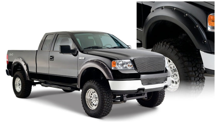 Bushwacker 04-08 Ford F-150 Styleside Pocket Style Flares 4pc 66.0/78.0/96.0in Bed - Black