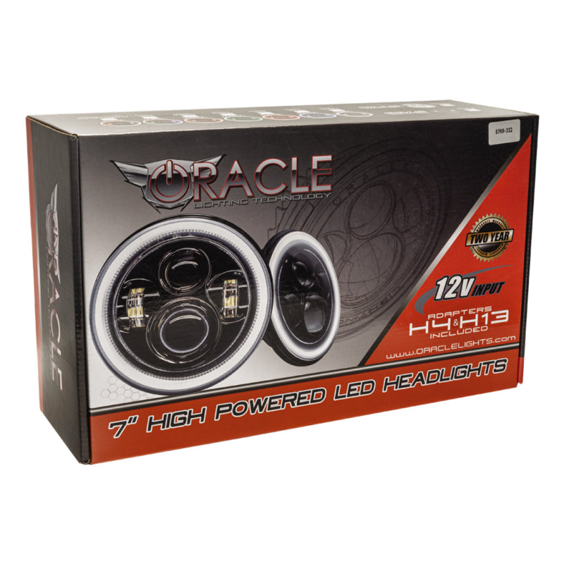 Load image into Gallery viewer, Oracle 7in High Powered LED Headlights - Black Bezel - Green
