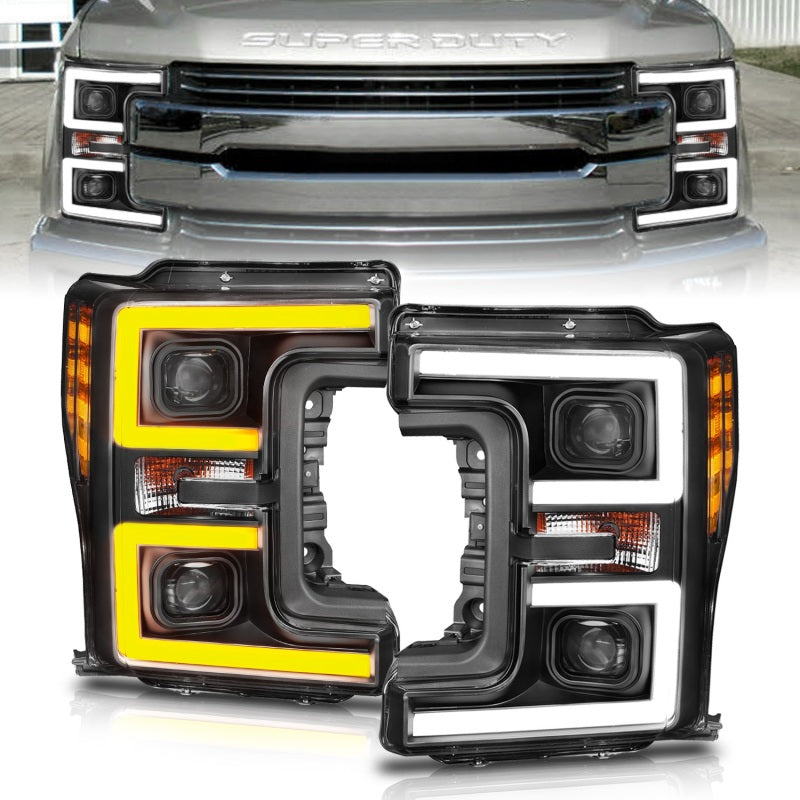 Load image into Gallery viewer, ANZO LED Headlights 17-18 Ford F-250 Super Duty Plank-Style L.E.D. Headlight Black (Pair)
