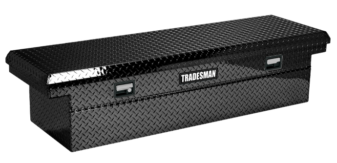Tradesman Aluminum Single Lid Cross Bed Low-Profile Truck Tool Box (60in.) - Black