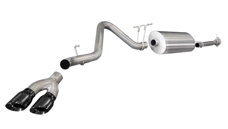 Load image into Gallery viewer, Corsa 11-13 GMC Sierra 6.0L V8 3in Cat-Back Single Side w Twin 4in Black Pro-Series Tips
