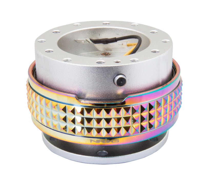 Load image into Gallery viewer, NRG Quick Release Kit - Pyramid Edition - Silver Body / Neochrome Pyramid Ring
