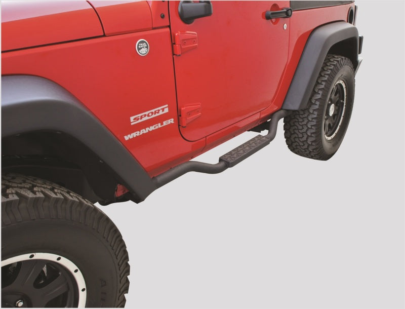 Load image into Gallery viewer, Rampage 2007-2018 Jeep Wrangler(JK) Side Bar Drop Step Slimline - Black
