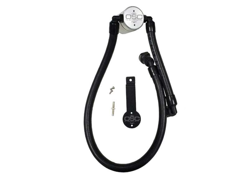 Load image into Gallery viewer, J&amp;L Oil Separator 3.0 Passenger Side 2011-14 Mustang GT/12-13 Boss 302 Remote Mount - Clear Anodized
