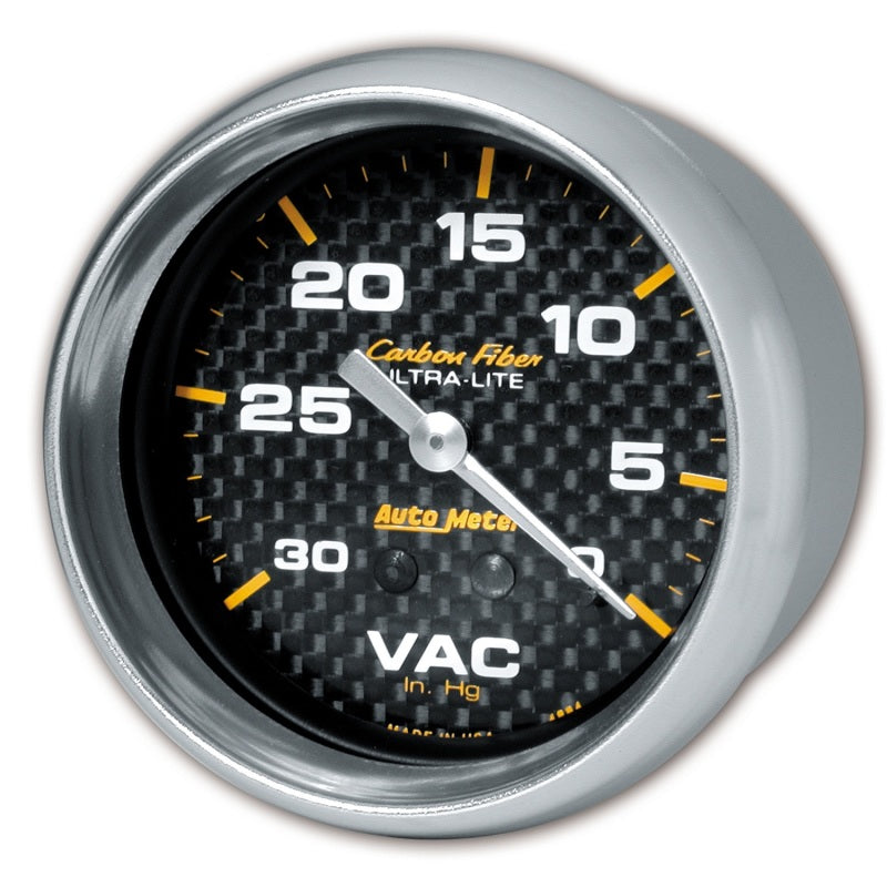 Load image into Gallery viewer, AutoMeter Gauge Vacuum 2-5/8in. 30Inhg Mechanical Carbon Fiber
