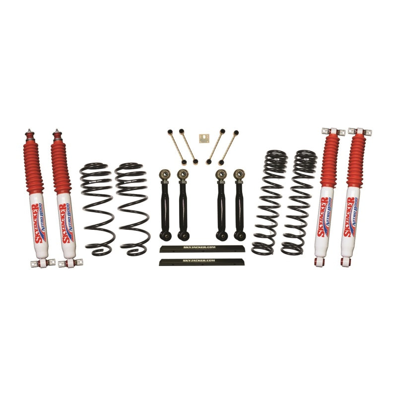 Load image into Gallery viewer, Skyjacker 97-02 Jeep TJ 4in D-Rate Long Travel Kit w/ Adj. FR/RR Lower Flex Links/Nitro 8000 Shocks
