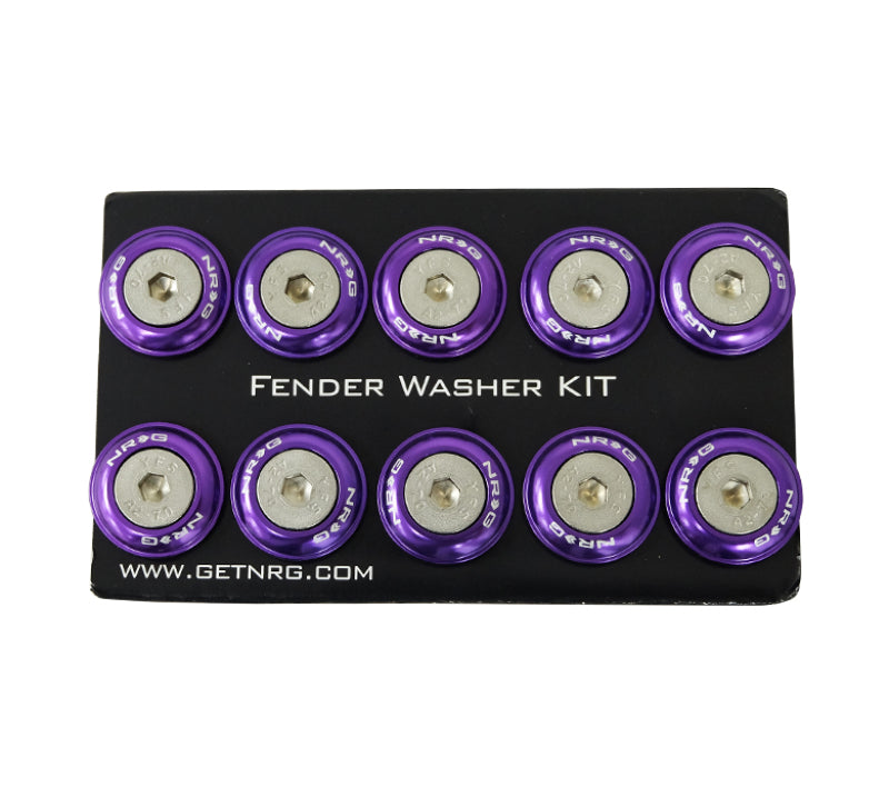 Load image into Gallery viewer, NRG Fender Washer Kit w/Rivets For Plastic (Purple) - Set of 10
