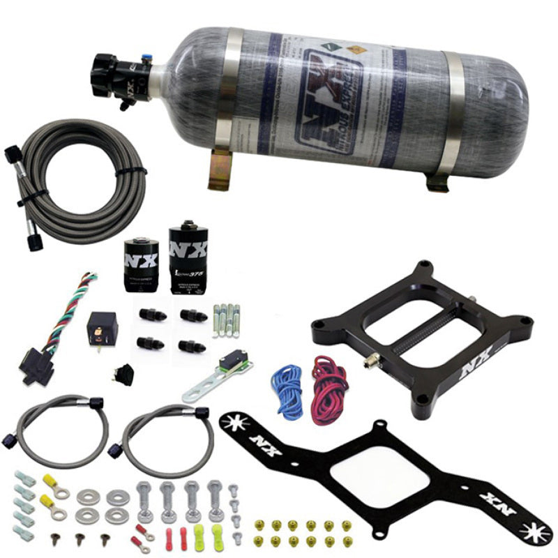 Load image into Gallery viewer, Nitrous Express 4150 RNC Conventional Nitrous Plate Kit w/.375in Solenoid w/12lb Bottle
