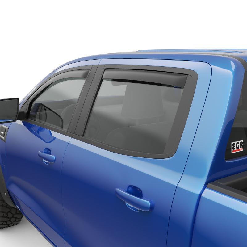 Load image into Gallery viewer, EGR 19-22 Ford Ranger In-Channel Window Visors Front/Rear Set Matte Black Crew Cab
