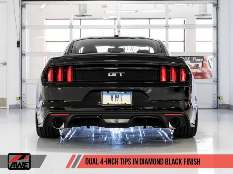 Load image into Gallery viewer, AWE Tuning S550 Mustang GT Cat-Back Exhaust - Touring Edition (Diamond Black Tips)
