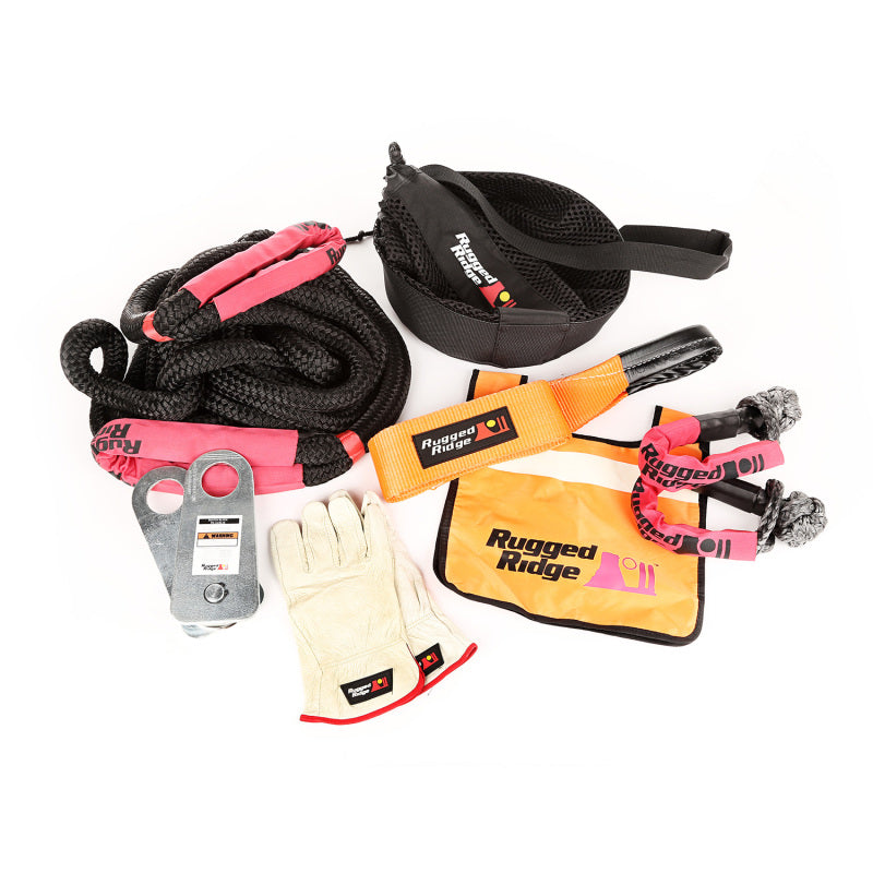 Load image into Gallery viewer, Rugged Ridge Premium Recovery Kit with Mesh Bag
