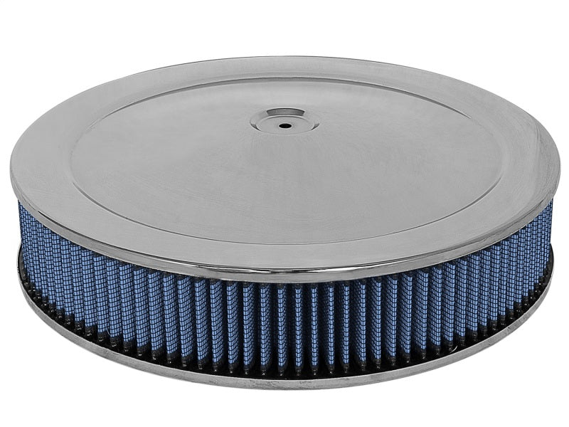 Load image into Gallery viewer, aFe MagnumFLOW Air Filters Round Racing P5R A/F Chrome Assy 14x3: Blk/Blue
