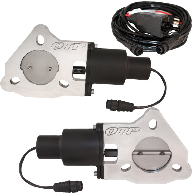 Load image into Gallery viewer, QTP 2.25in Bolt-On QTEC Dual Electric Cutout Valves - Pair
