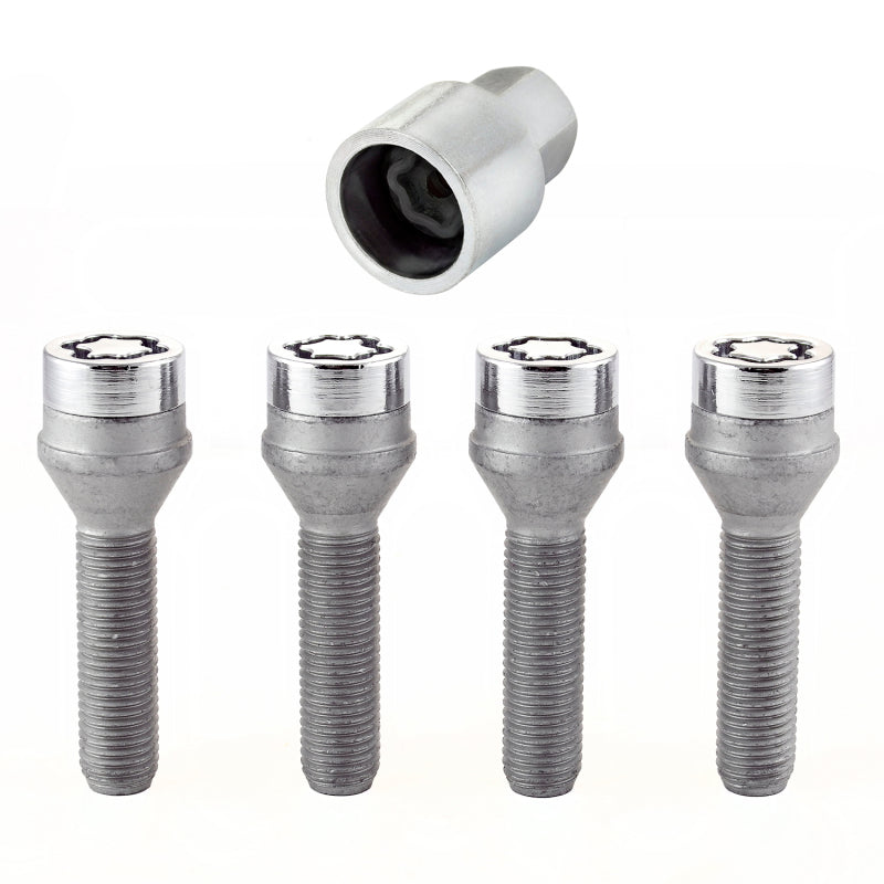 Load image into Gallery viewer, McGard Wheel Lock Bolt Set - 4pk. (Cone Seat) M12X1.5 / 21mm Hex / 36.3mm Shank Length - Chrome
