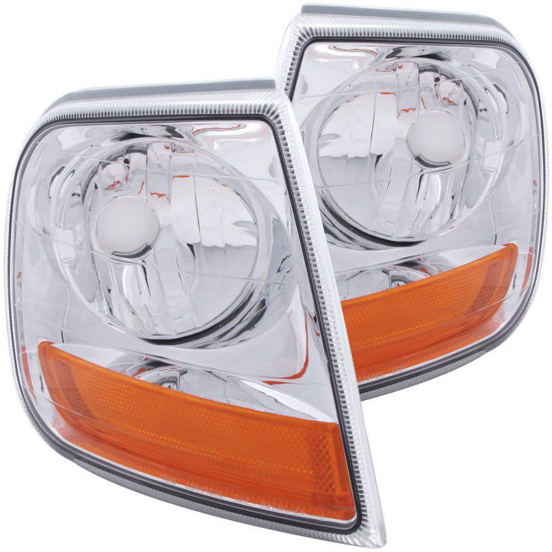 Load image into Gallery viewer, ANZO Corner Lights 1997-2003 Ford F-150 HARLEY - DAVIDSON Style Corner Lights Chrome w/ Amber Rflct
