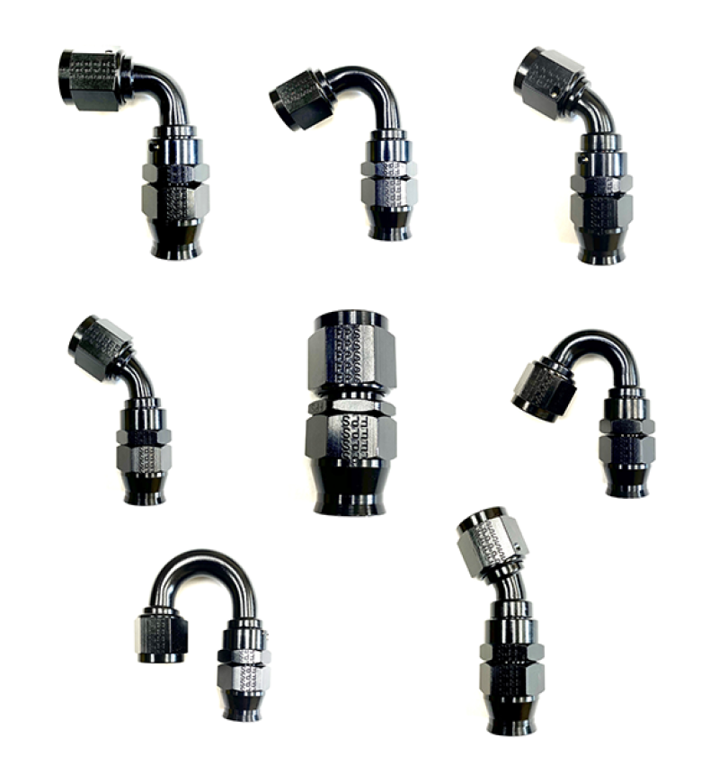 Load image into Gallery viewer, Fragola -8AN Real Street x 120 Degree Hose End Black For PTFE Hose
