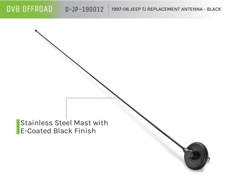 Load image into Gallery viewer, DV8 Offroad 1997-06 Jeep TJ Replacement Antenna Black
