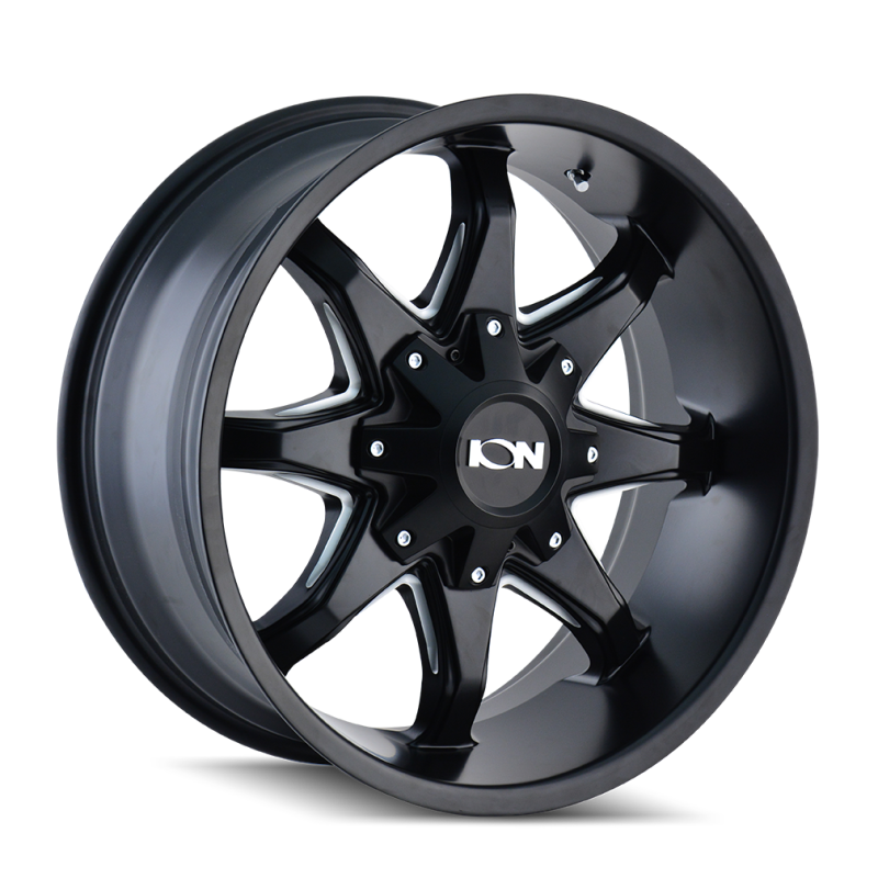 Load image into Gallery viewer, ION Type 181 17x9 / 5x114.3 BP / -12mm Offset / 87mm Hub Satin Black/Milled Spokes Wheel
