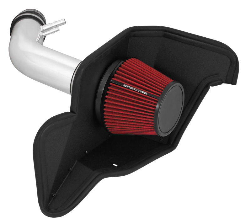 Load image into Gallery viewer, Spectre 15-16 Ford Mustang V6-3.7L F/I Air Intake Kit - Polished w/Red Filter
