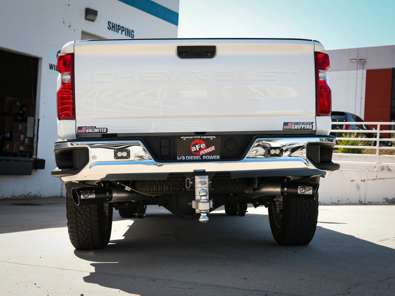 Load image into Gallery viewer, aFe Large Bore-HD 4in 409SS DPF-Back Exhaust System w/Black Tip 20 GM Diesel Trucks V8-6.6L (td) L5P
