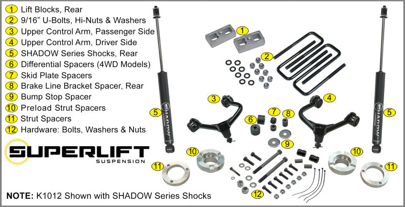 Load image into Gallery viewer, Superlift 05-20 Toyota Tacoma 4WD (Excl TRD Pro Models) - 3in Lift Kit w/ Superlift Shocks
