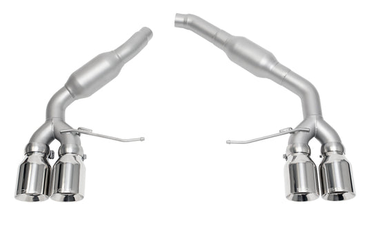 SOUL 2016+ Porsche Macan 2.0T Resonated Muffler Bypass Exhaust - 4in Straight Cut Pol. Chrome Tips