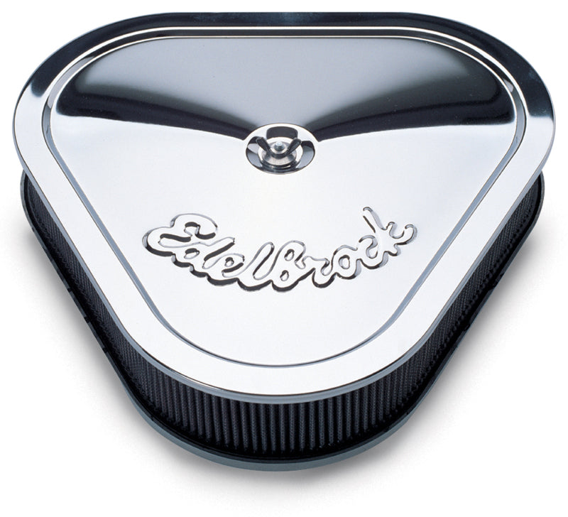 Load image into Gallery viewer, Edelbrock Air Cleaner Pro-Flo Series Triangular Steel Top 14 125In X 13 375In X 3 5In Chrome
