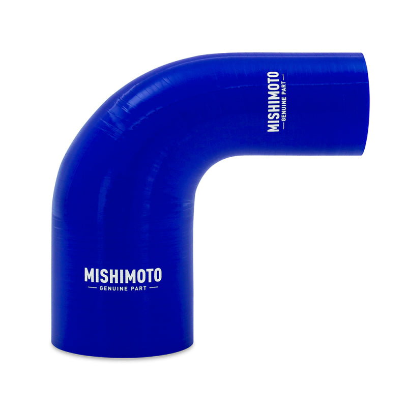 Load image into Gallery viewer, Mishimoto Silicone Reducer Coupler 90 Degree 2in to 3in - Blue
