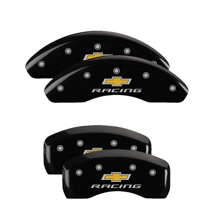 MGP 4 Caliper Covers Engraved Front & Rear Gen 5/Camaro Black finish silver ch