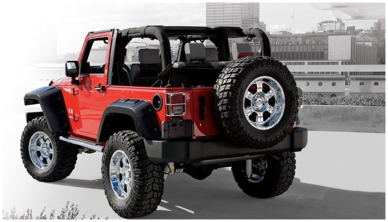 Load image into Gallery viewer, Bushwacker 07-18 Jeep Wrangler Max Pocket Style Flares 2pc Extended Coverage - Black
