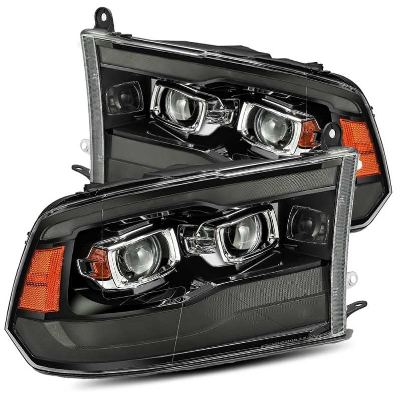 Load image into Gallery viewer, AlphaRex 09-18 Dodge Ram 1500HD PRO-Series Proj Headlights Plank Style Black w/Seq Signal/Smoked DRL
