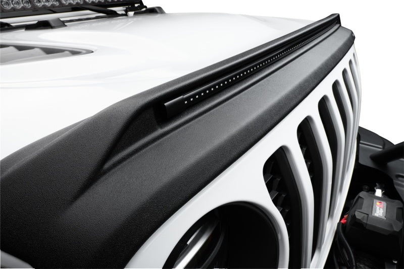 Load image into Gallery viewer, AVS 2018-2019 Jeep Wrangler (JL) Aeroskin Low Profile Hood Shield w/ Lights - Black
